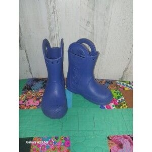 CROCS Kids Handle It Rain Boots Blue Boots Shoes Youth Slip On Size C10